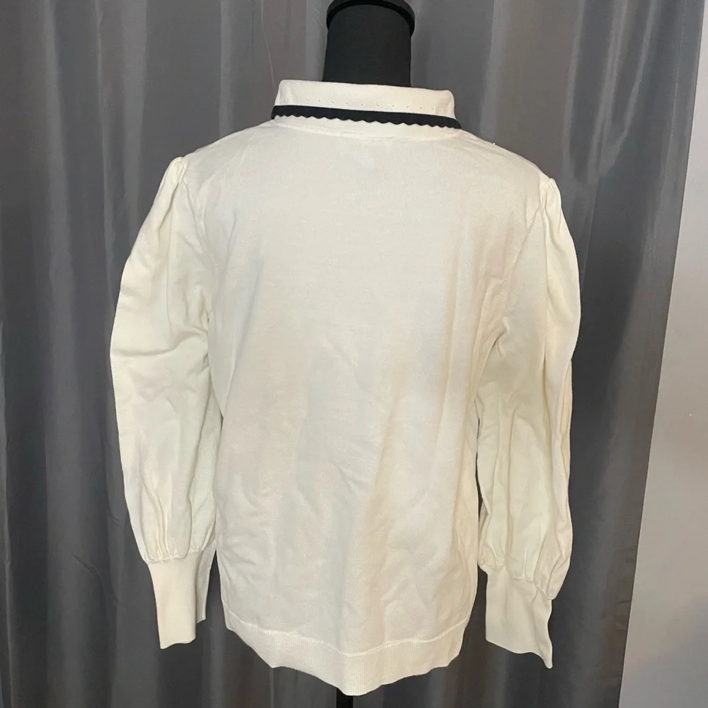 218. Cece Collared Sweater, Size XL, Small stain on front (pictured) - Picture 2 of 6